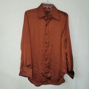 Rag & Bone Delphine Satine Shirt Womens M Mahogany Button Up Blouse French Cuff